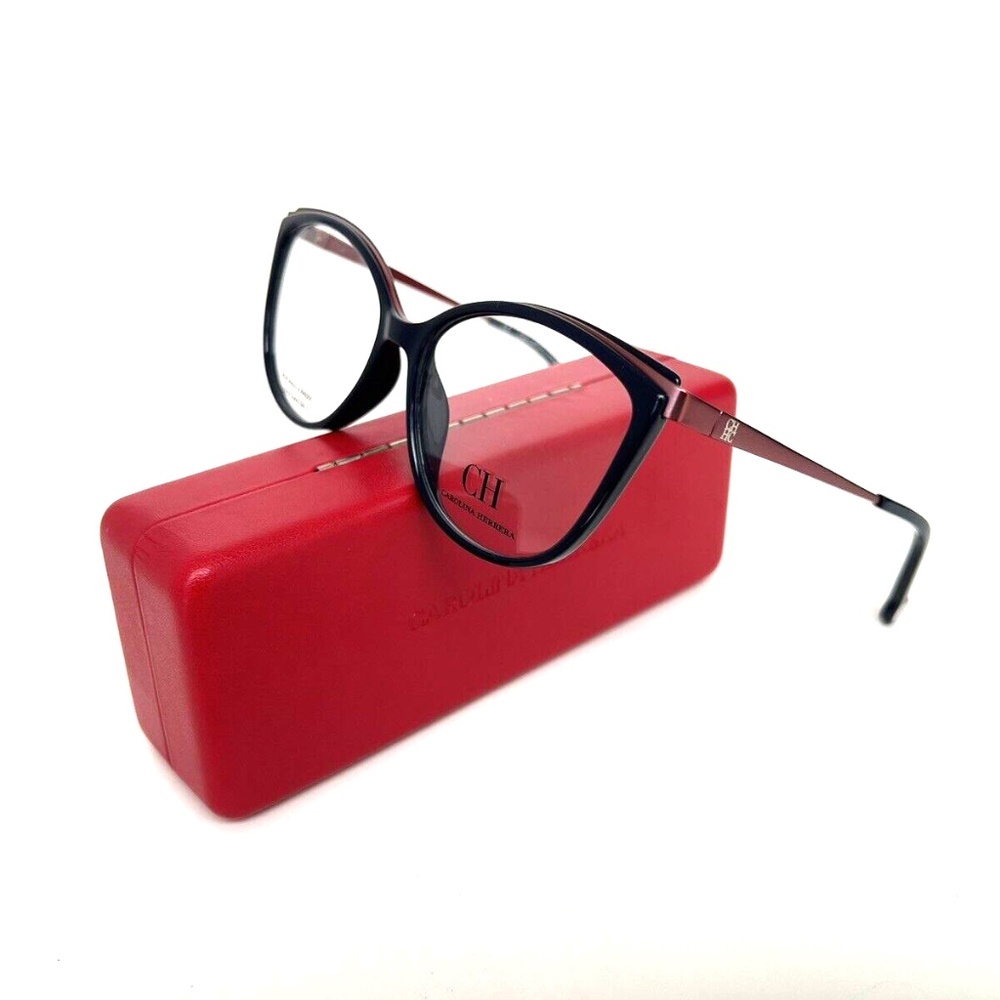 New CAROLINA HERRERA Frames Navy Rose Gold Blue Acetate VHE783K 07A5 53 15 135